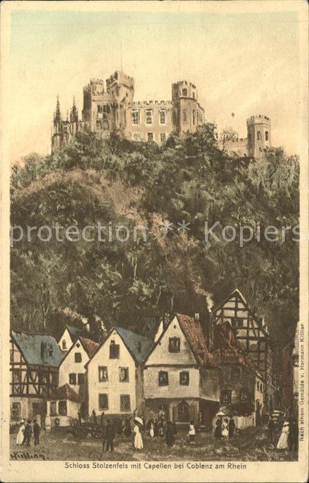 Coblenz Koblenz Schloss Stolzenfels mit Capellen