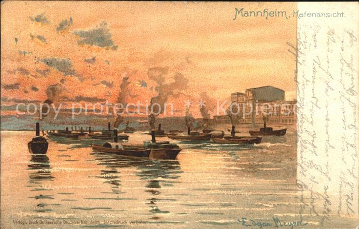 MANNHEIM BW Hafenpartie Dampfschiffe
