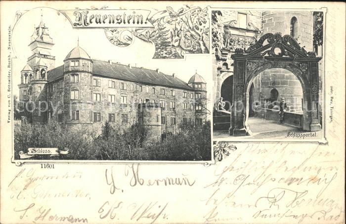 Neuenstein Wuerttemberg Schloss Portal