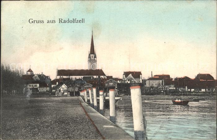 Radolfzell Bodensee Teilansicht Hafen Kirche