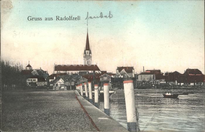 Radolfzell Bodensee Teilansicht Kirche Hafenpartie