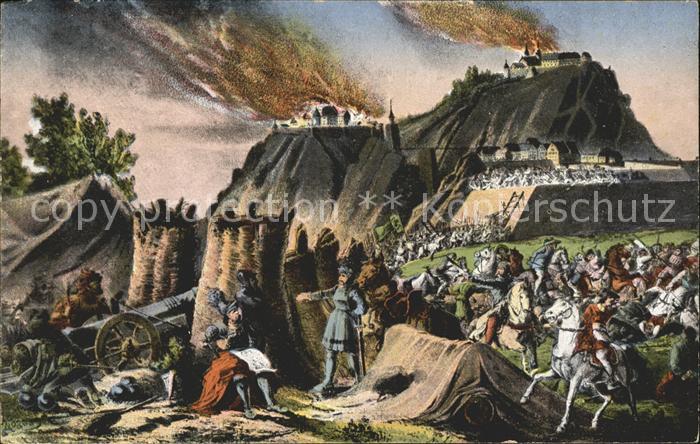 Hohentwiel Sturm auf die Festung 1341 Illustration
