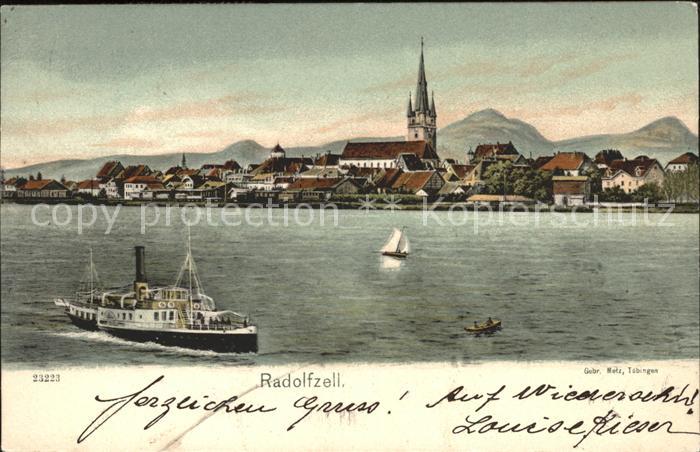 Radolfzell Bodensee Panorama Kirche Dampfschiff
