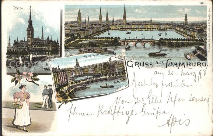 HAMBURG  CITY Rathaus Jungfernstieg Alsterarkaden