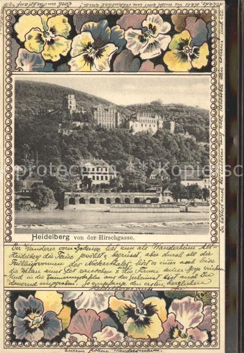 Heidelberg Neckar Schloss von der Hirschgasse