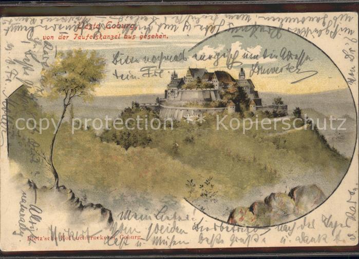 Coburg Bayern Veste Coburg Blick vom Teufelsfelsen