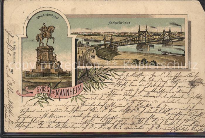 MANNHEIM BW Kaiserdenkmal Neckarbruecke