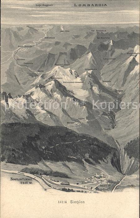 Simplon VS Panoramakarte Tunnel Domo Dossola Lombardia