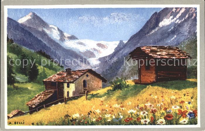 La Forclaz Aigle Ferpecle Huetten Kuenstlerkarte A. Belli