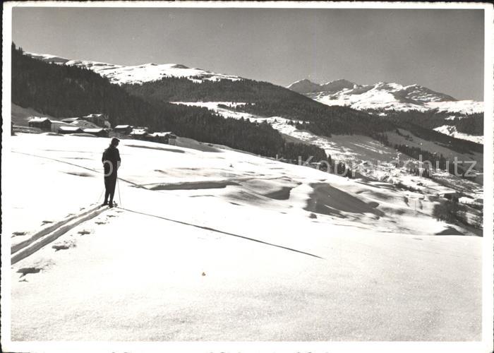 Obersaxen GR Skifahren Skispuren