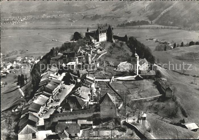 Gruyeres FR Ortsansicht Burg Kirche