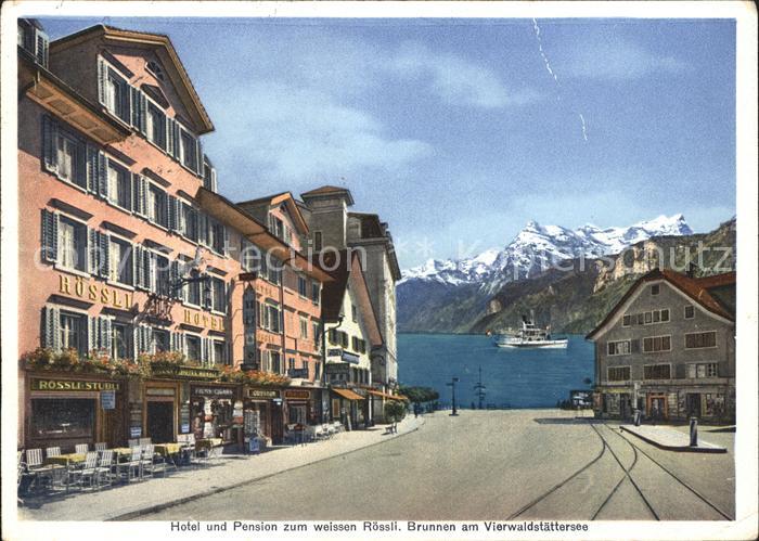 Brunnen Vierwaldstaettersee SZ Hotel Pension zum weissen Roessli Dampfer