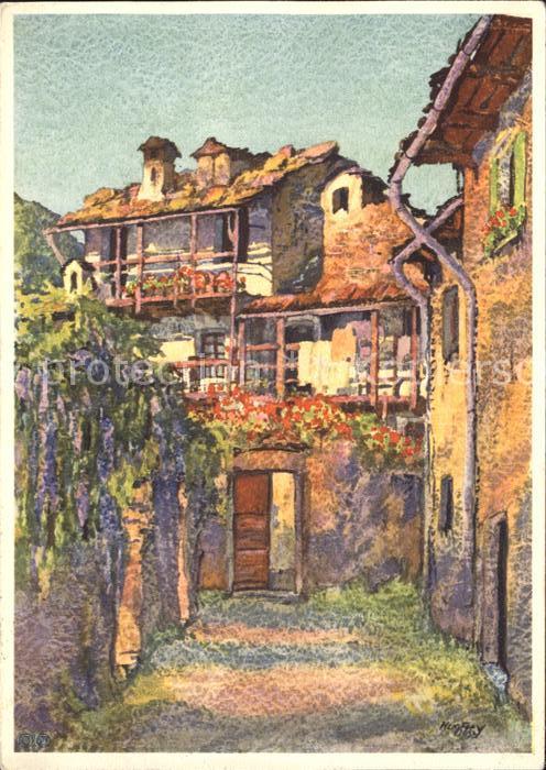 Minusio Locarno TI Strassenansicht Kuenstlerkarte