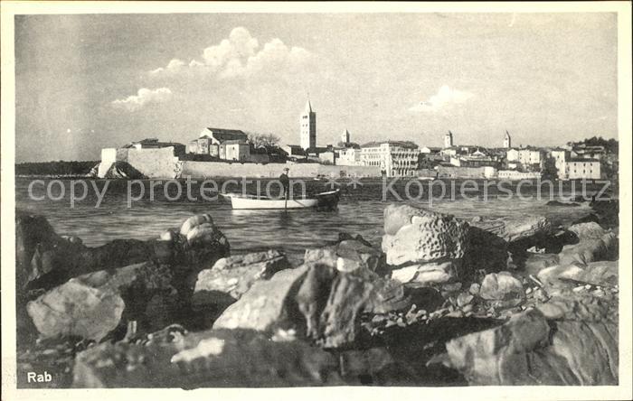 Rab Kroatien Uferpartie Blick auf die Altstadt