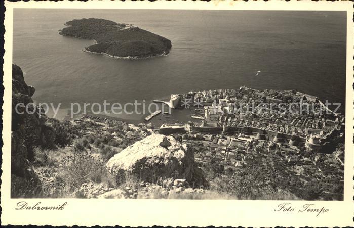 Dubrovnik Ragusa Blick von den Bergen Insel