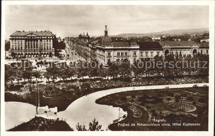 Zagreb Pogled na Mihanovicevu ulicu Hotel Esplanade