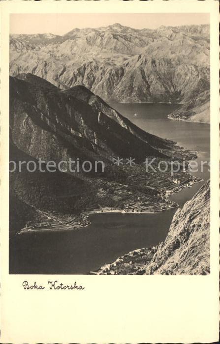 Kotor Montenegro Boka Kotorska Panorama Bucht von Kotor Lovcen Gebirge