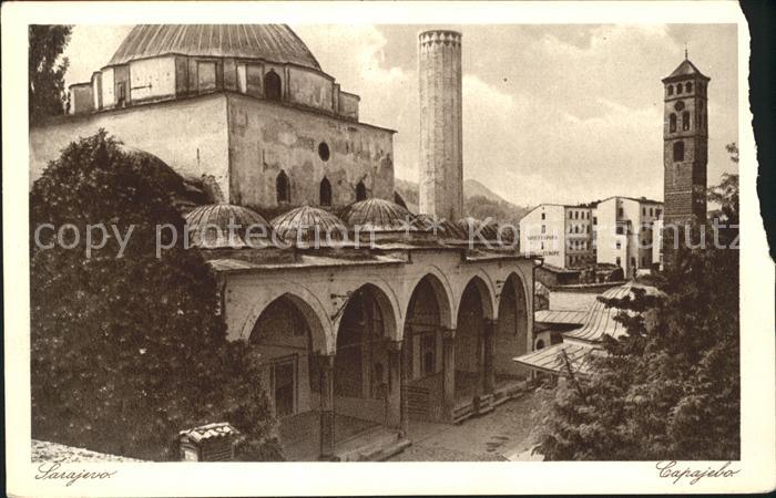 Sarajevo Begova dzamija i Sahatkula Moschee Turm