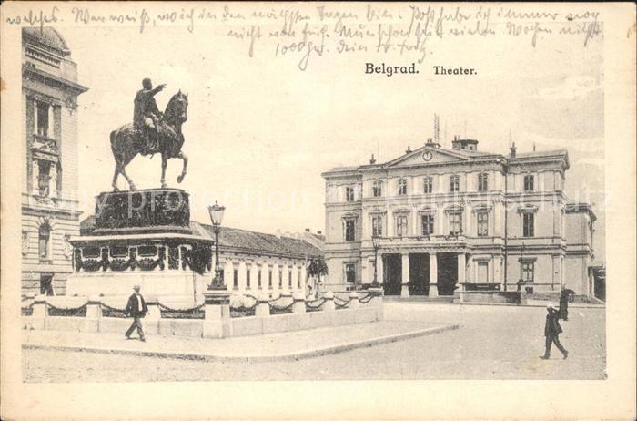Belgrad Serbien Theater Denkmal Prince Michel Reiterstandbild