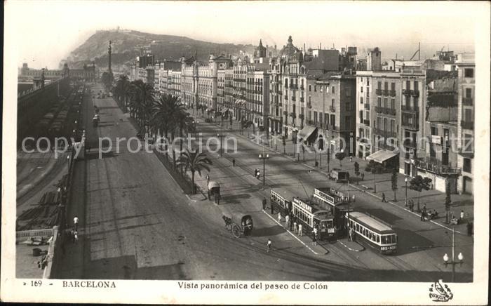 Barcelona Cataluna Vista panoramica del paseo de Colon