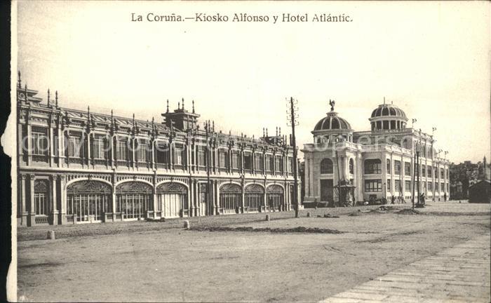 Madrid Spain La Coruna Kiosko Alfonso y Hotel Atlantic
