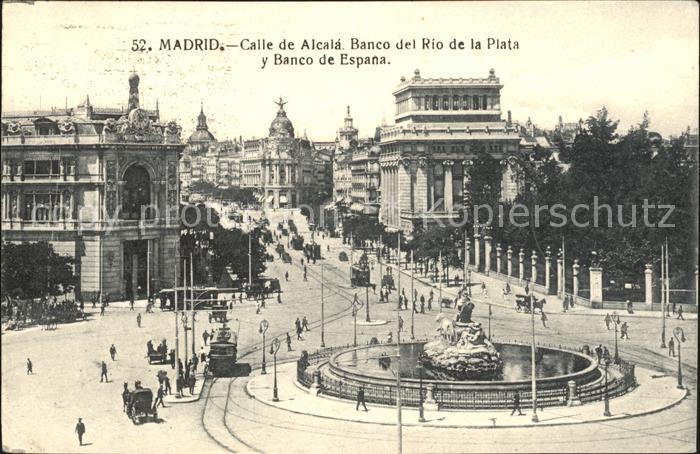 Madrid Spain Calle de Alcala banco del Rio de la Plata y banco de Espana