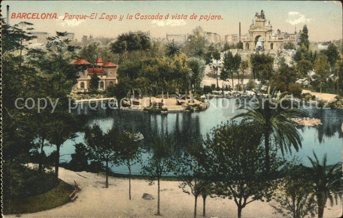 Barcelona Cataluna Parque El Lago y la Cascada d vista de pajaro