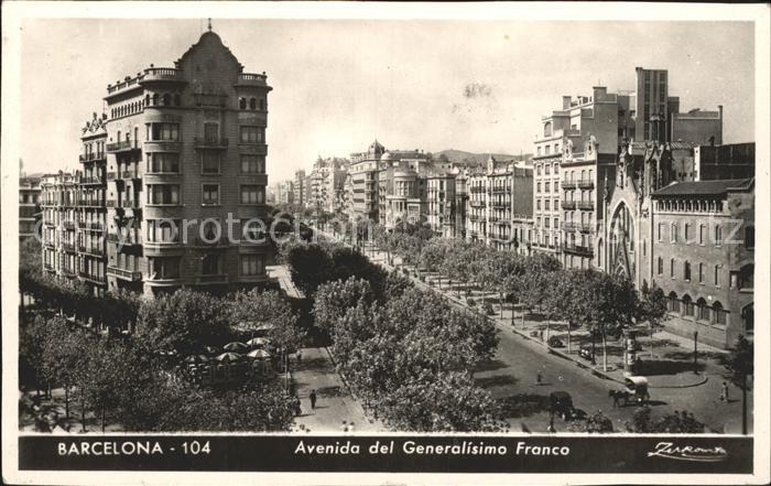Barcelona Cataluna Avenida del Generalisimo Franco