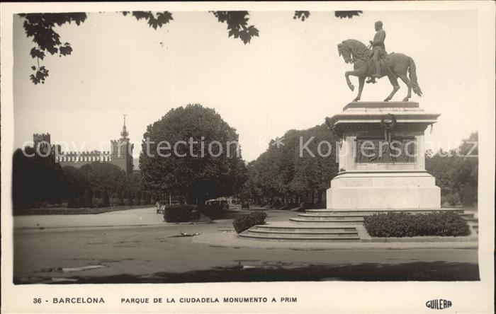 Barcelona Cataluna Parque de la Ciudadela monumento a Prim