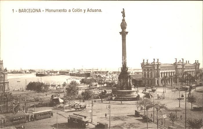 Barcelona Cataluna Monumento a Colon y Aduana