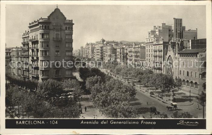 Barcelona Cataluna Avenida Generalismo Franco