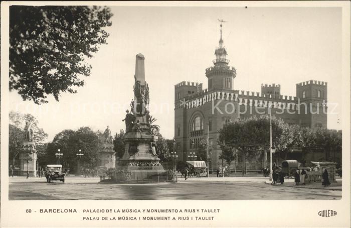Barcelona Cataluna Palacio de la Musica y monumento a rius y taulet