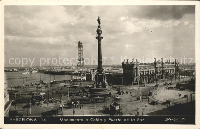 Barcelona Cataluna Monumento a Colon Puerta de la Paz