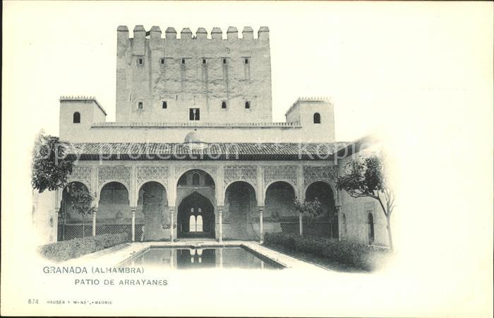 Verlag Hauser Y Menet Nr. 674 Granada Alhambra Patio de Arrayanes