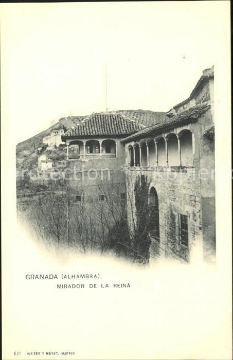 Verlag Hauser Y Menet Nr. 671 Granada Alhambra Mirador de la Reina