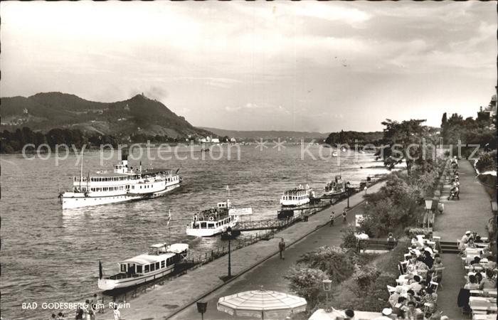 Dampfer Seitenrad Bad Godesberg Rheinpromenade Drachenfels