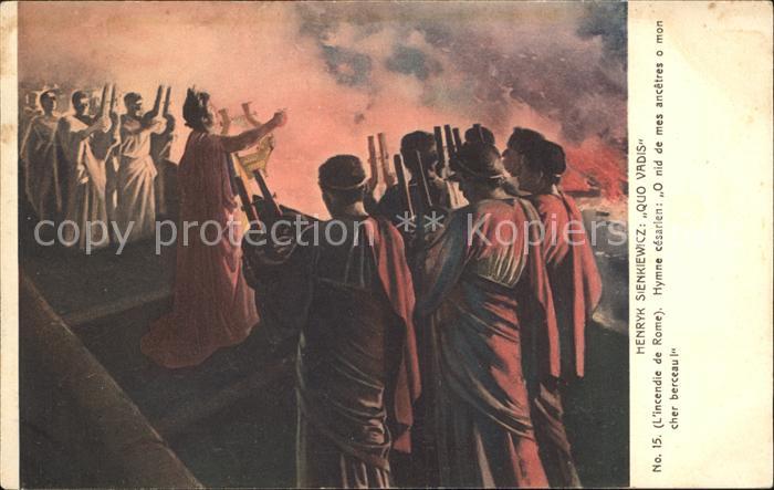 Kuenstlerkarte Henryk Sienkiewicz Quo Vadis Nr. 15 Incendie de Rome