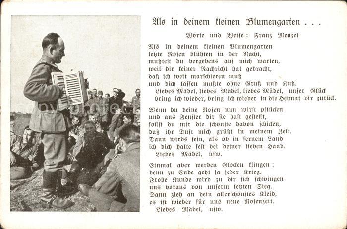 Liederkarte Militaria Soldaten Als in deinem kleine