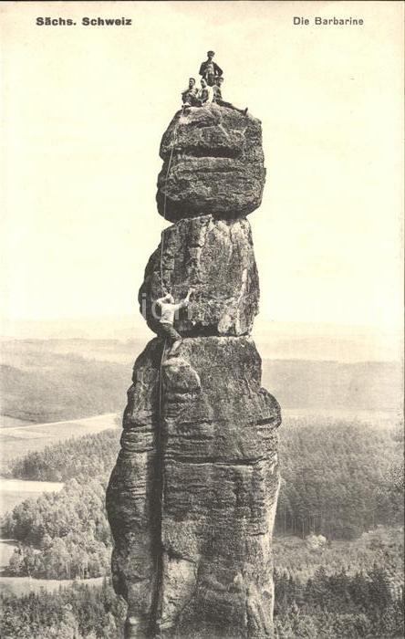 Bergsteigen Klettern Barbarine Saechsische Schweiz
