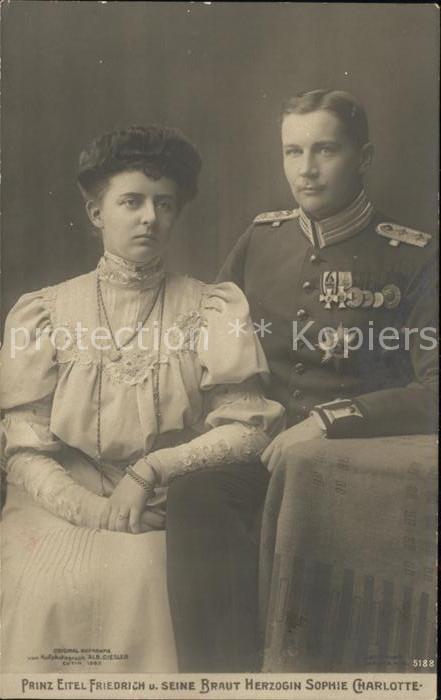 Adel Preussen Prinz Eitel Friedrich Herzogin Sophie Charlotte