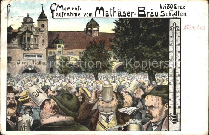 Bier Thermometer Muenchen Mathaeser-Braeu