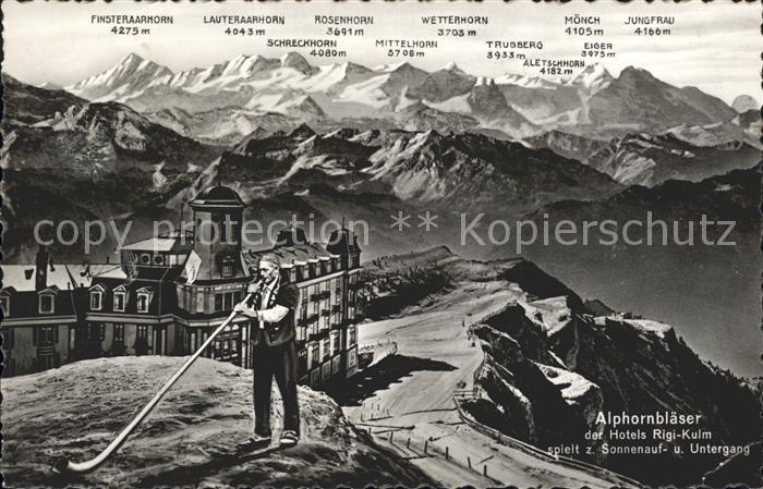 Alphorn Alphornblaeser Rigi-Kulm Berneralpen