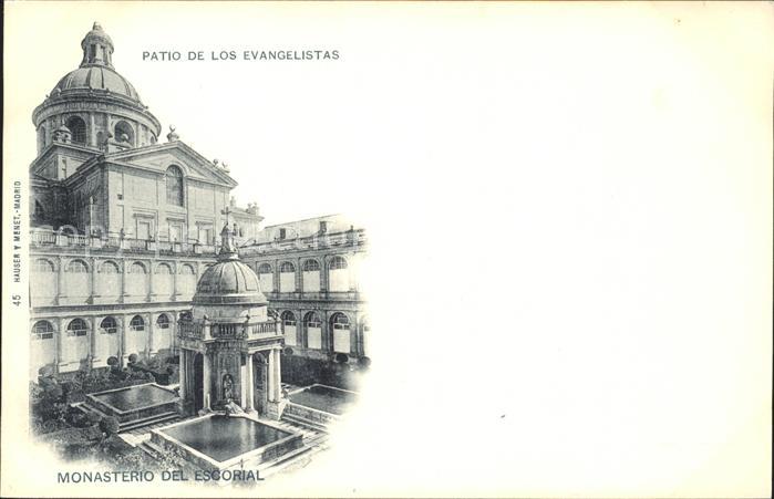 Verlag Hauser Y Menet Nr. 45 Monastero del Escorial Patio de Los Evangelistas