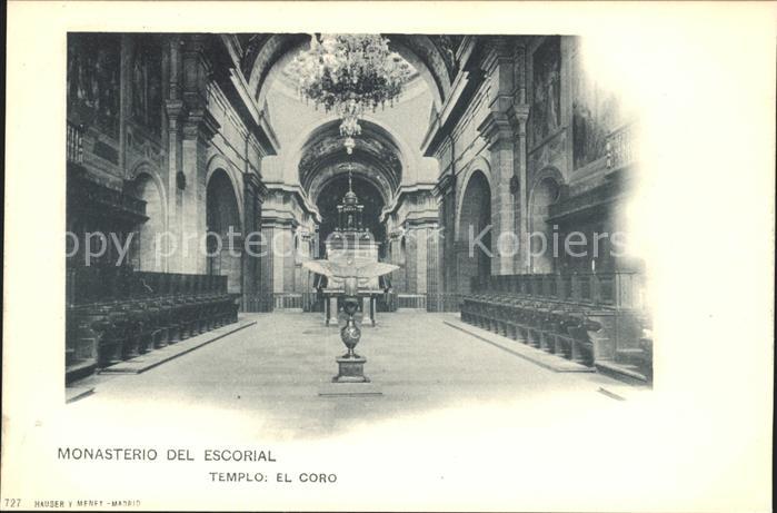 Verlag Hauser Y Menet Nr. 727 Monasterio del Escorial Templo el Coro