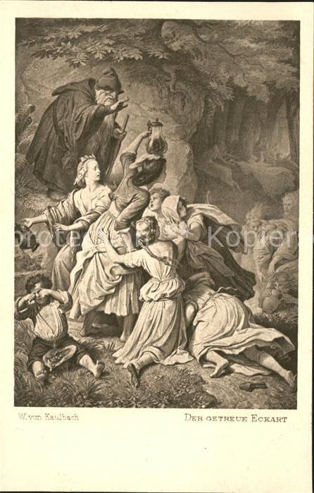Verlag Ackermann Kuenstlerpostkarte Nr. 1285 Wilhelm von Kaulbach Der getreute E