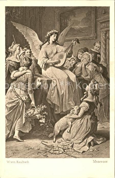 Verlag Ackermann Kuenstlerpostkarte Nr. 1187 Wilhelm von Kaulbach Mignon Schutze