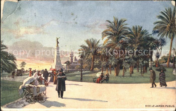 Verlag Tucks Oilette Nr. 62 Nice Le Jardin Public Kinderwagen