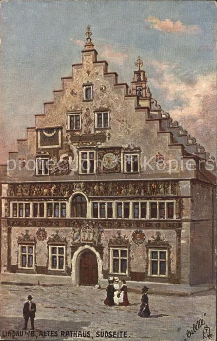 Verlag Tucks Oilette Nr. 736 Lindau im Bodensee Altes Rathaus Suedseite