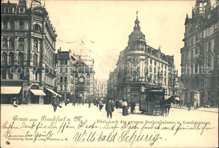 Pferdebahn Frankfurt am Main Bockenheimer- und Goethestrasse