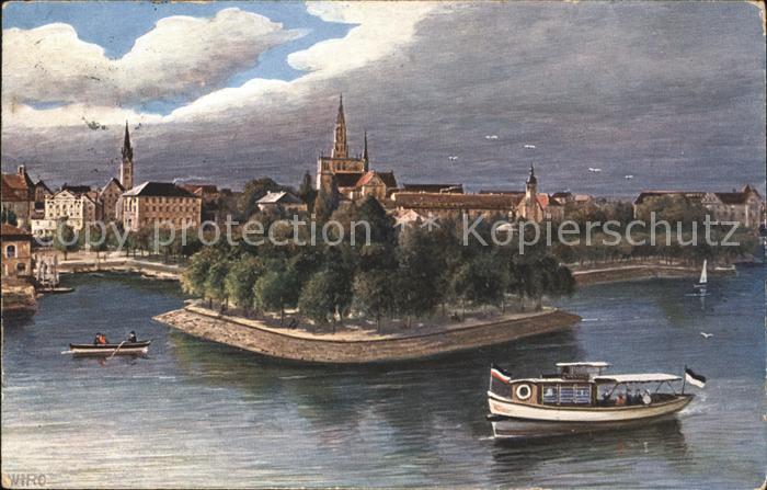 Verlag WIRO Wiedemann Nr. 2396 A Konstanz Stadtgarten mit Münster
